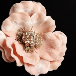 Soft Pink Velvet Magnolia Flower Clip Christmas Flowers|