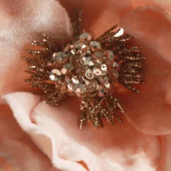 Soft Pink Velvet Magnolia Flower Clip Christmas Flowers|