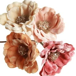 Soft Pink Velvet Magnolia Flower Clip Christmas Flowers|