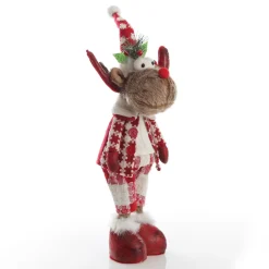 Standing Boy Reindeer Bobble Body Christmas Ornament Christmas Figurines|