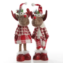 Standing Boy Reindeer Bobble Body Christmas Ornament Christmas Figurines|