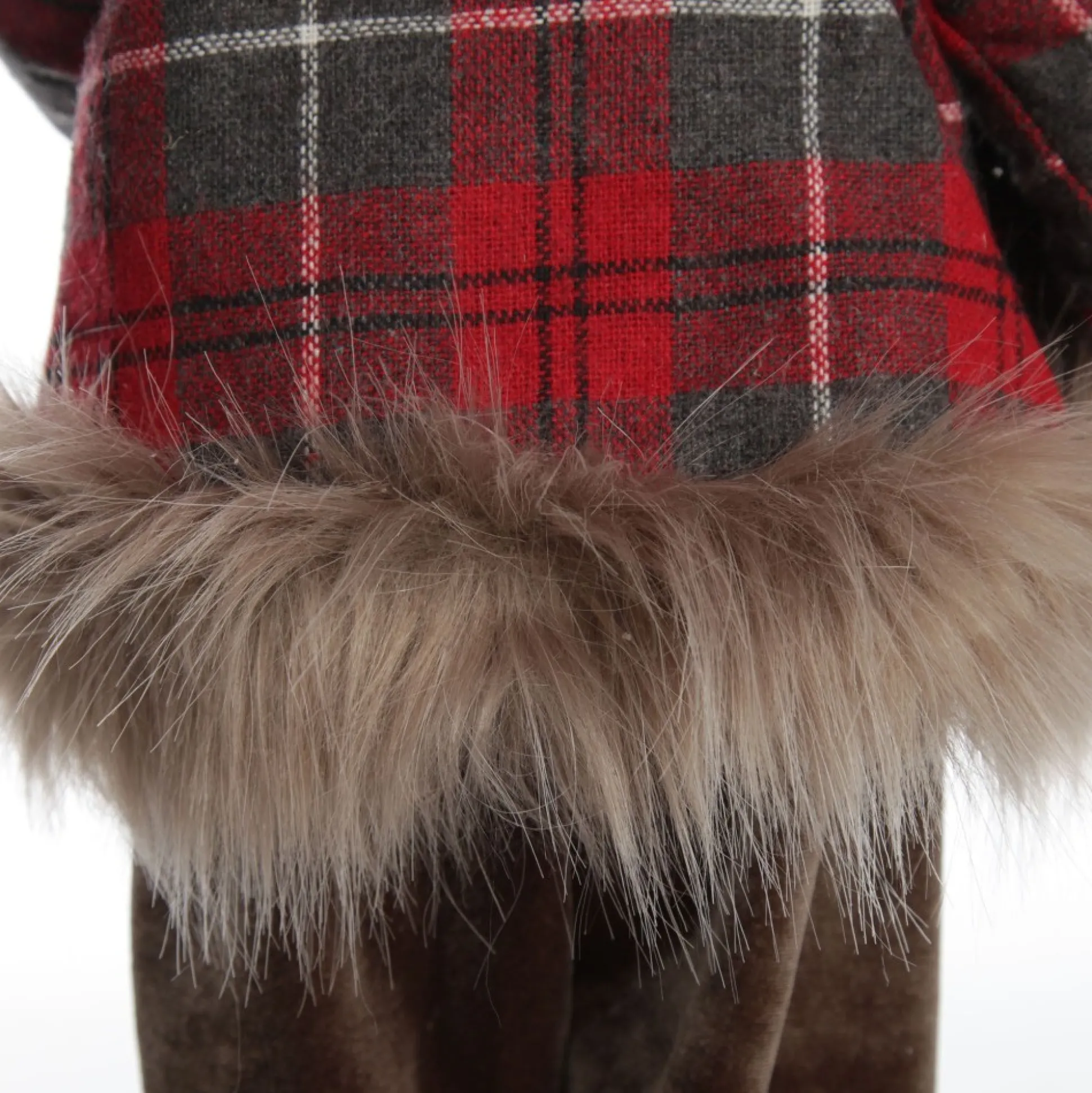 Standing Fabric Santa in Plaid Shirt Christmas Figurine Ornament Christmas Figurines|