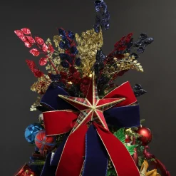 Tartan and Gold Trim 3D Star Christmas Tree Topper Tree Toppers|