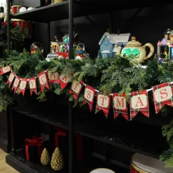 Tartan Merry Christmas Bunting Wall Hangings And Signs|