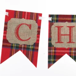 Tartan Merry Christmas Bunting Wall Hangings And Signs|