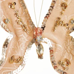 Taupe Sequin and Jewel Butterfly Clip Butterflies And Birds|