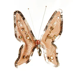 Taupe Sequin and Jewel Butterfly Clip Butterflies And Birds|