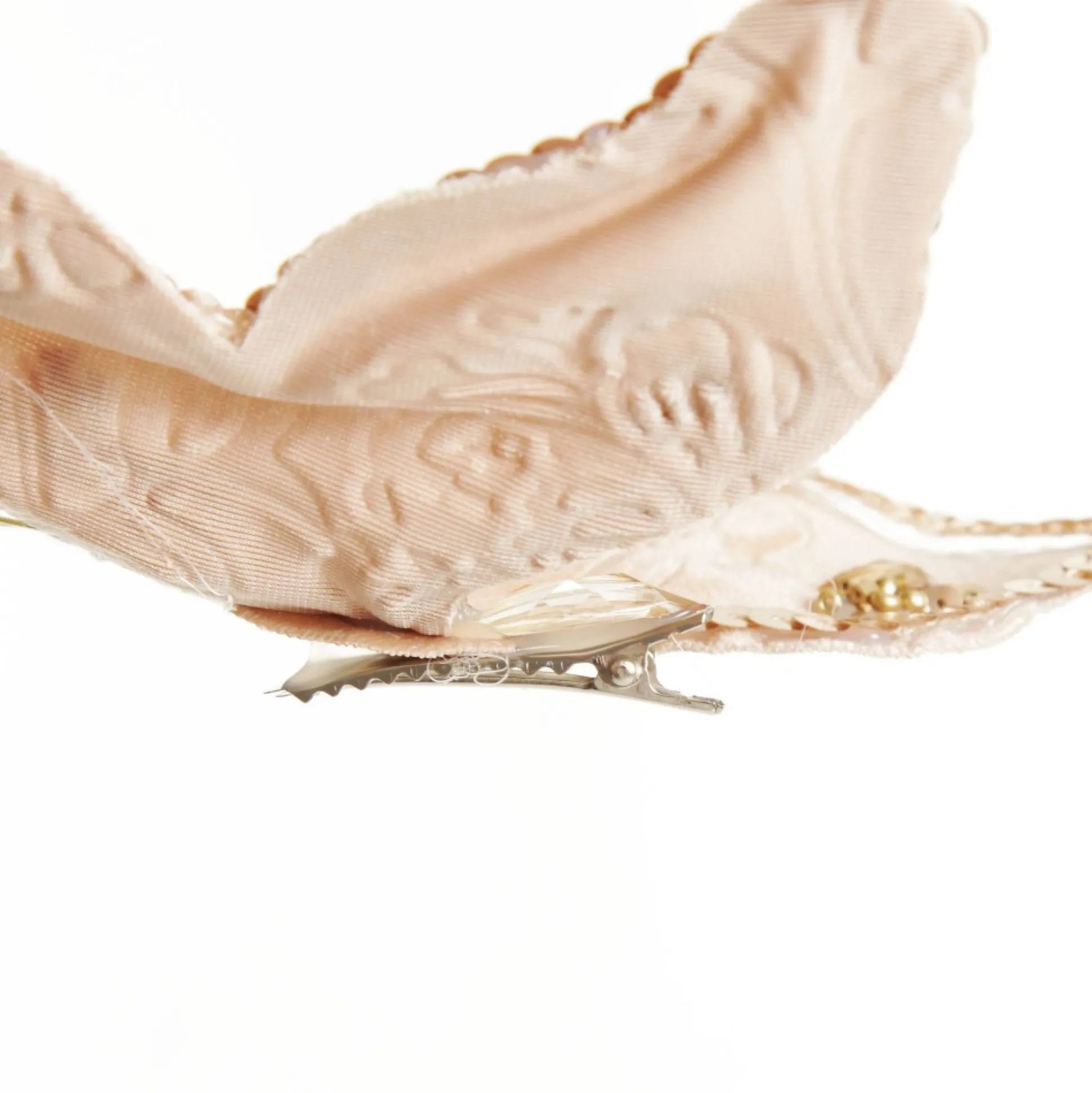 Taupe Sequin and Jewel Butterfly Clip Butterflies And Birds|