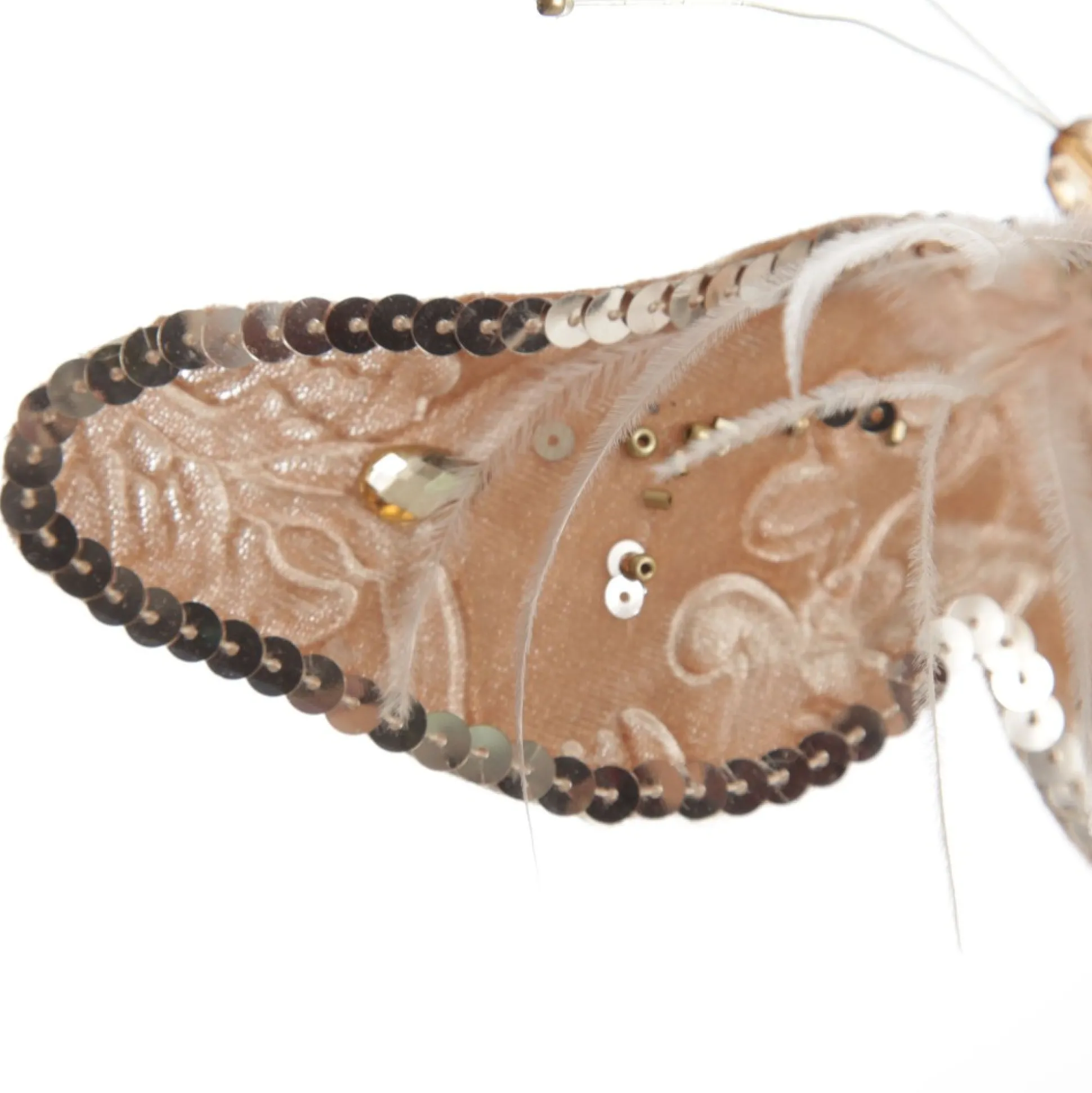 Taupe Sequin and Jewel Butterfly Clip Butterflies And Birds|