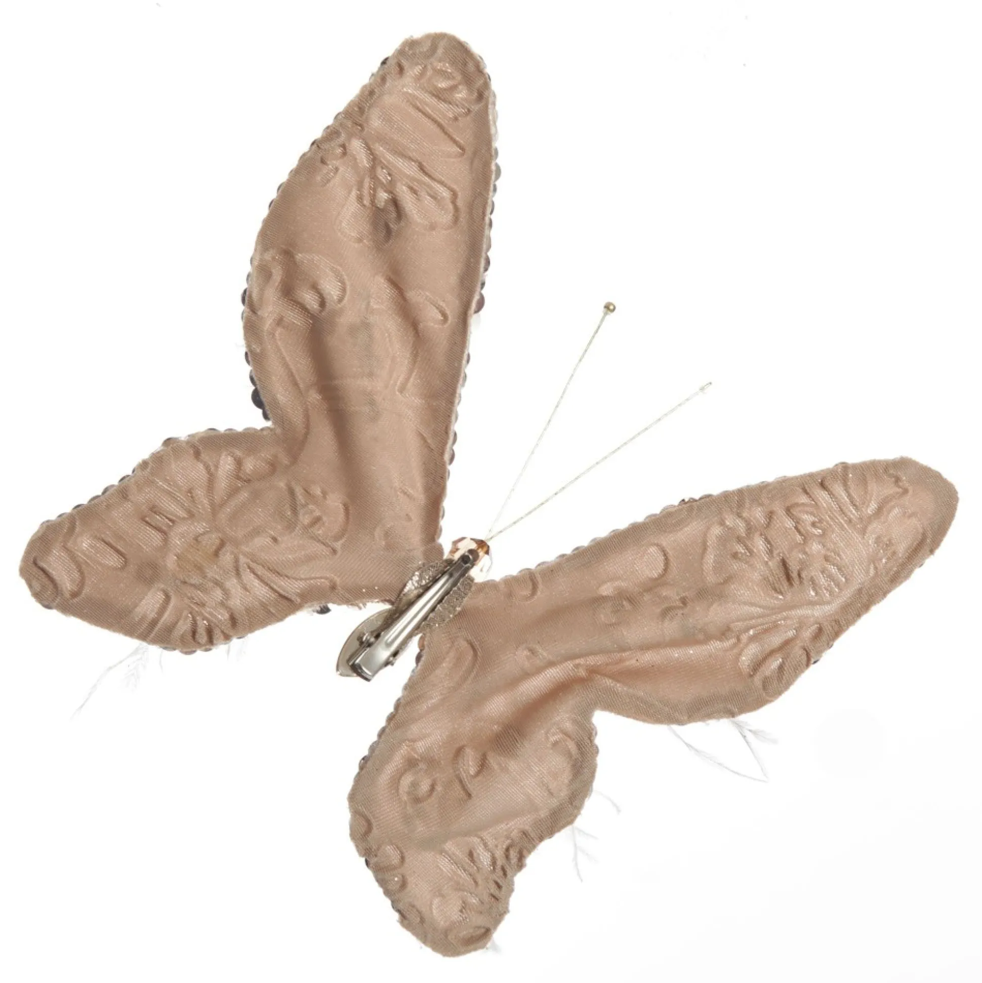 Taupe Sequin and Jewel Butterfly Clip Butterflies And Birds|
