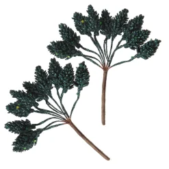 Teal Glitter Pinecone Clusters - Set of 2 Christmas Pick|