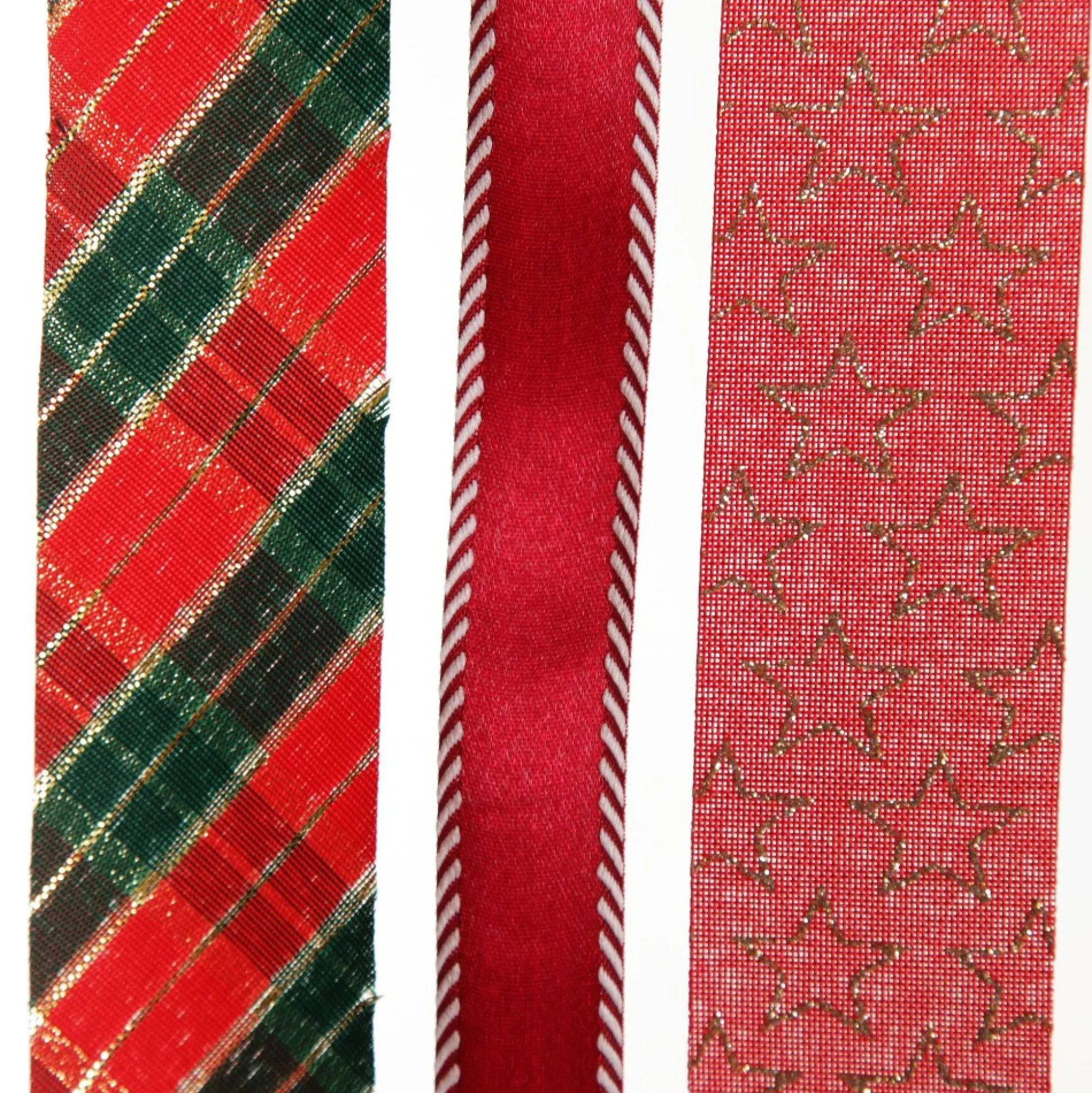 Three Assorted Burgundy and Tartan Ribbons Ribbons|