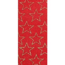 Three Assorted Burgundy and Gold Stars and Dots Christmas Ribbons Ribbons|