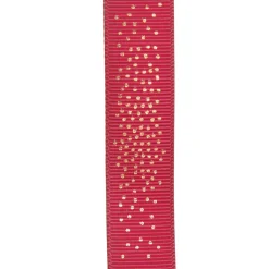 Three Assorted Burgundy and Gold Stars and Dots Christmas Ribbons Ribbons|