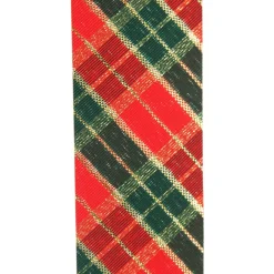 Three Assorted Burgundy Tartan and Braid Christmas Ribbons Ribbons|