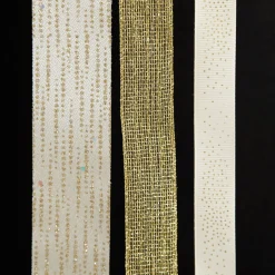 Three Assorted Ivory and Champagne Mesh and Glitter Dots Christmas Ribbons Ribbons|
