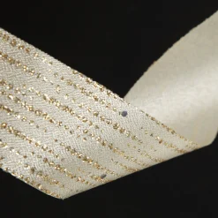 Three Assorted Ivory and Champagne Mesh and Glitter Dots Christmas Ribbons Ribbons|