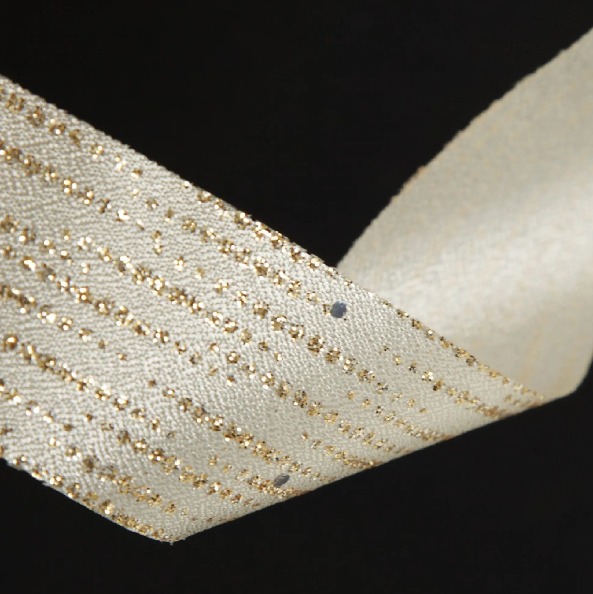 Three Assorted Ivory and Champagne Mesh and Glitter Dots Christmas Ribbons Ribbons|