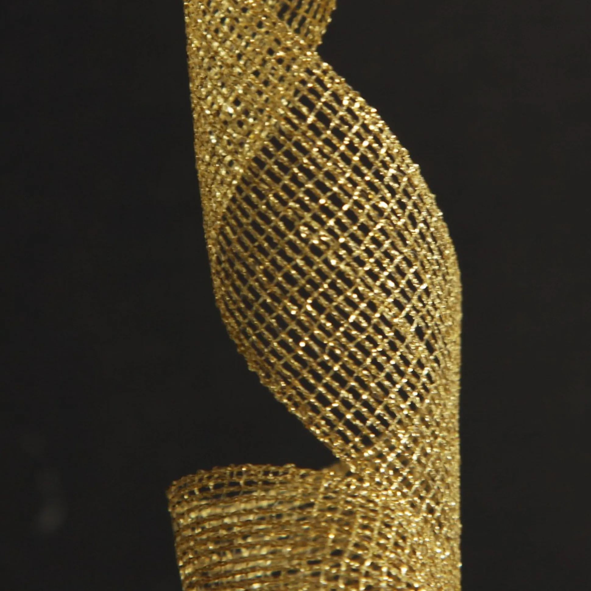 Three Assorted Ivory and Champagne Mesh and Glitter Dots Christmas Ribbons Ribbons|