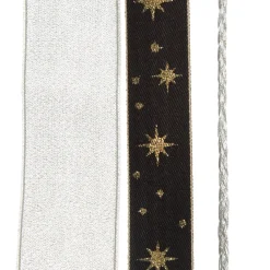 Three Assorted Silver and Blue Braid and Glitter Christmas Ribbons Ribbons|