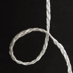 Three Assorted Silver and Blue Braid and Glitter Christmas Ribbons Ribbons|