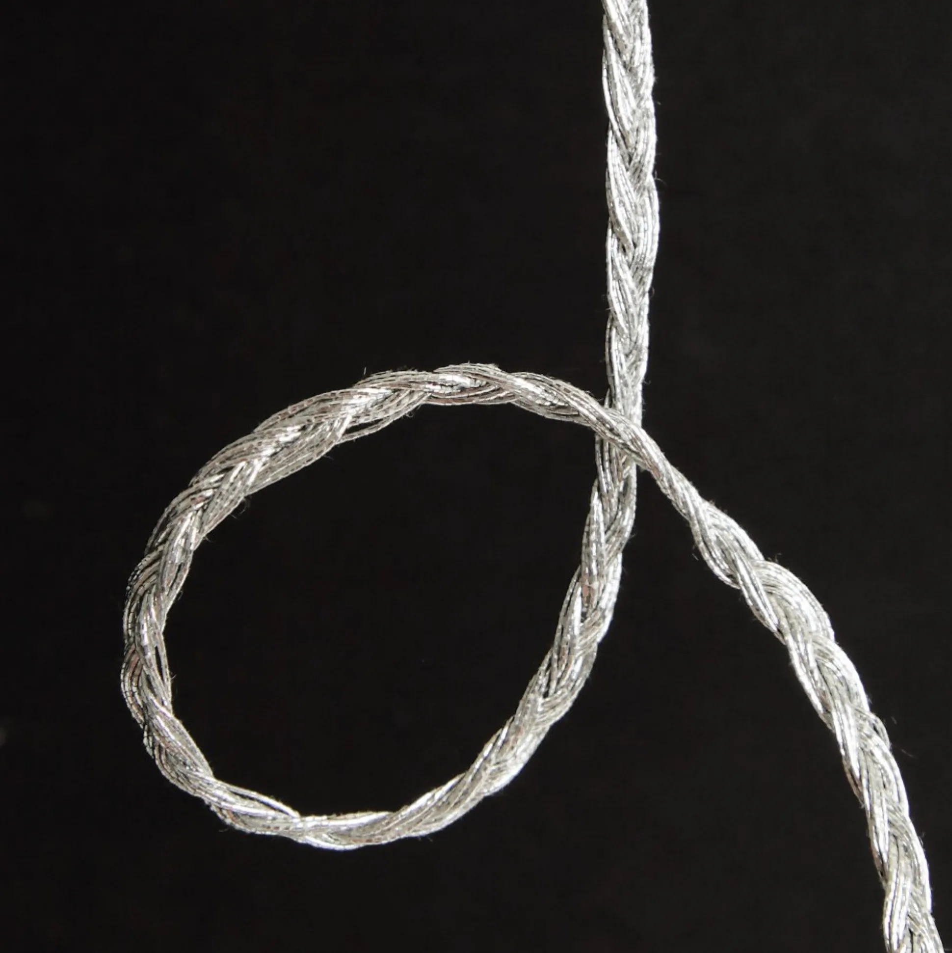 Three Assorted Silver and Blue Braid and Glitter Christmas Ribbons Ribbons|