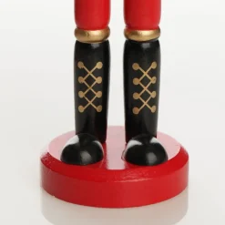 Traditional Christmas Wooden Nutcracker Soldier Ornament with Crown - Medium Christmas Nutcrackers|