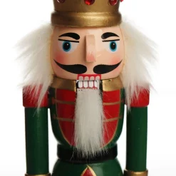 Traditional Christmas Wooden Nutcracker Soldier Ornament with Crown - Medium Christmas Nutcrackers|