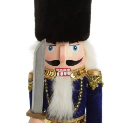 Traditional Christmas Wooden Nutcracker Soldier Ornament with Sword - Extra Large Christmas Nutcrackers|