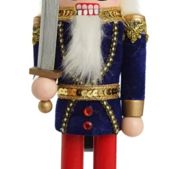 Traditional Christmas Wooden Nutcracker Soldier Ornament with Sword - Extra Large Christmas Nutcrackers|