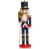 Traditional Christmas Wooden Nutcracker Soldier Ornament with Axe - Medium Christmas Nutcrackers|