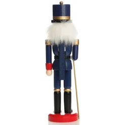Traditional Christmas Wooden Nutcracker Soldier Ornament with Axe - Medium Christmas Nutcrackers|