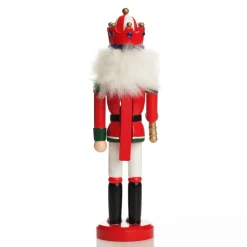 Traditional Christmas Wooden Nutcracker Soldier Ornament with Baton - Medium Christmas Nutcrackers|