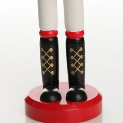 Traditional Christmas Wooden Nutcracker Soldier Ornament with Baton - Medium Christmas Nutcrackers|