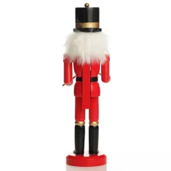 Traditional Christmas Wooden Nutcracker Soldier Ornament with Drums - Medium Christmas Nutcrackers|