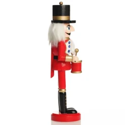 Traditional Christmas Wooden Nutcracker Soldier Ornament with Drums - Medium Christmas Nutcrackers|