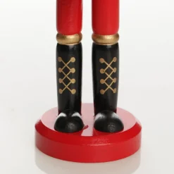 Traditional Christmas Wooden Nutcracker Soldier Ornament with Drums - Medium Christmas Nutcrackers|