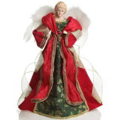 Traditional Red and Green Angel Tree Topper Ornament Tree Toppers|