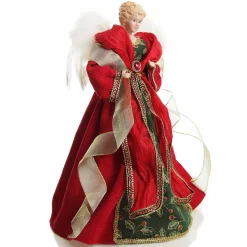 Traditional Red and Green Angel Tree Topper Ornament Tree Toppers|