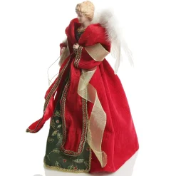 Traditional Red and Green Angel Tree Topper Ornament Tree Toppers|