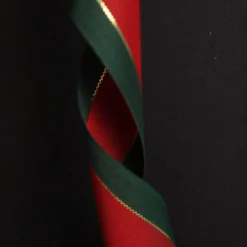 Traditional Red Green and Gold Grossgrain Wired Christmas Ribbon - 3.8cm Ribbons|