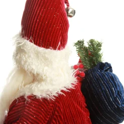 Traditional Santa holding Wreath Christmas Figurine Christmas Figurines|