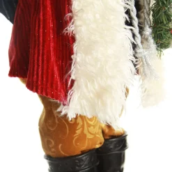 Traditional Santa holding Wreath Christmas Figurine Christmas Figurines|