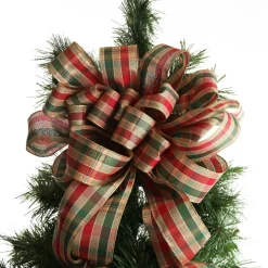 Traditional Tartan Deluxe Tree Topper Bow with Streamers Tree Toppers|