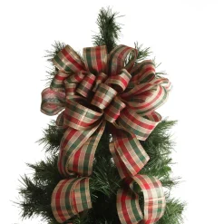 Traditional Tartan Deluxe Tree Topper Bow with Streamers Tree Toppers|