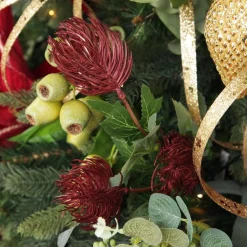 Triple Head Red Banksia Spray Christmas Flowers|