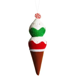 Velvet Gingerbread Ice Cream Cone Christmas Decoration Christmas Tree Decorations|