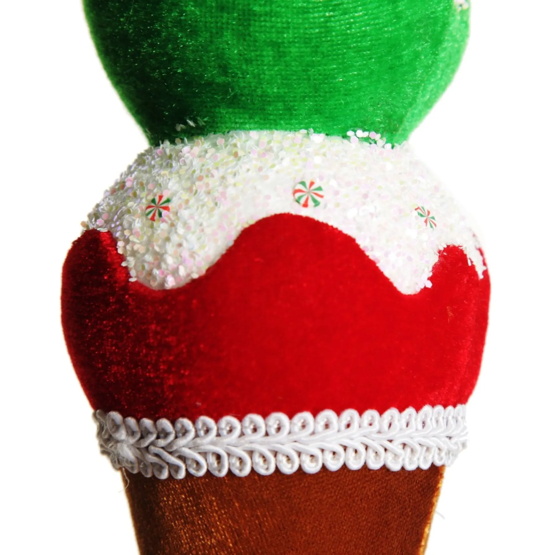 Velvet Gingerbread Ice Cream Cone Christmas Decoration Christmas Tree Decorations|