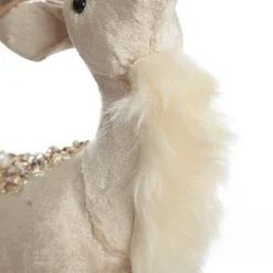 Velvet Pink Deer with Jewels - Standing with Head Back Christmas Birds And Animals|