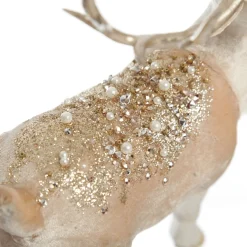 Velvet Pink Deer with Jewels - Standing with Head Back Christmas Birds And Animals|